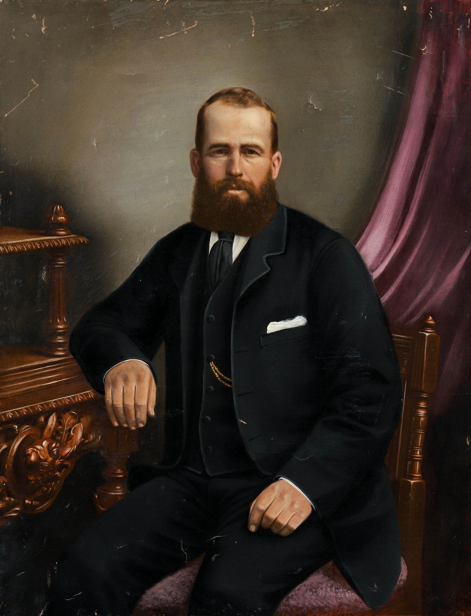 American 3/4 Seated Portrait of a Man (1 of 3)