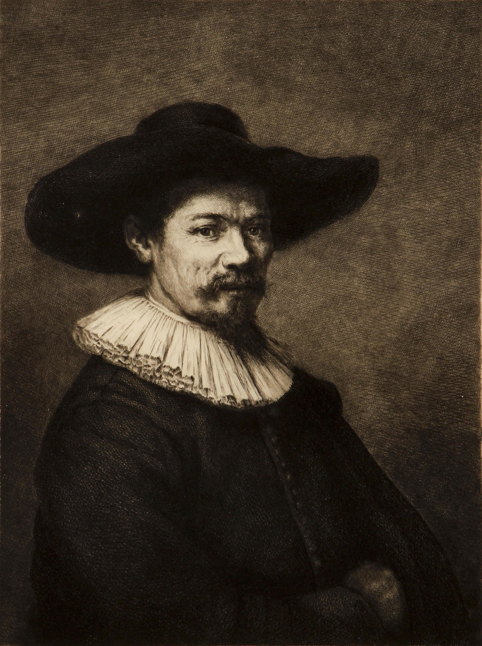 Daniel Mordant's etching after Rembrandt's The Frame Maker (1 of 4)