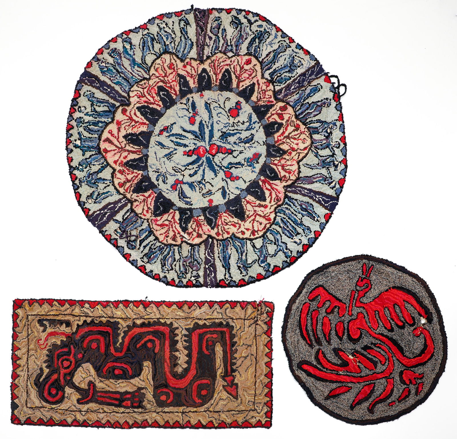 Alice Black Group of 3 Colorful Hooked Rugs (1 of 8)