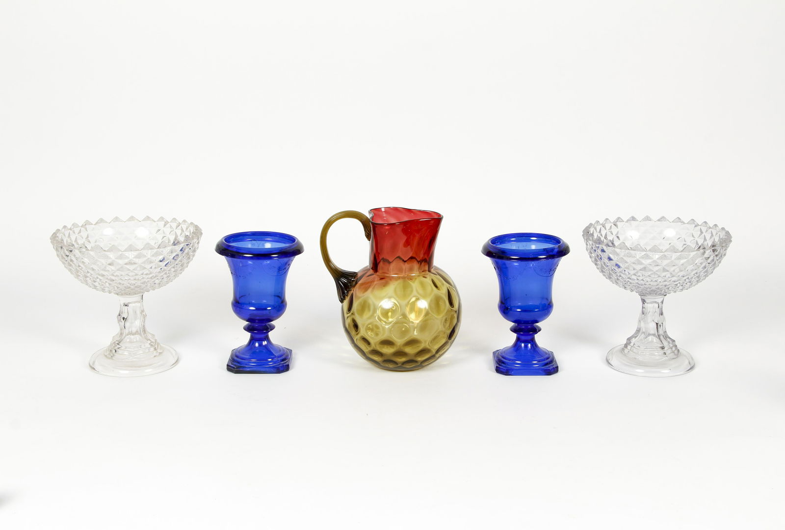 Lot of Five 20th century Glass Pieces MCM (1 of 6)