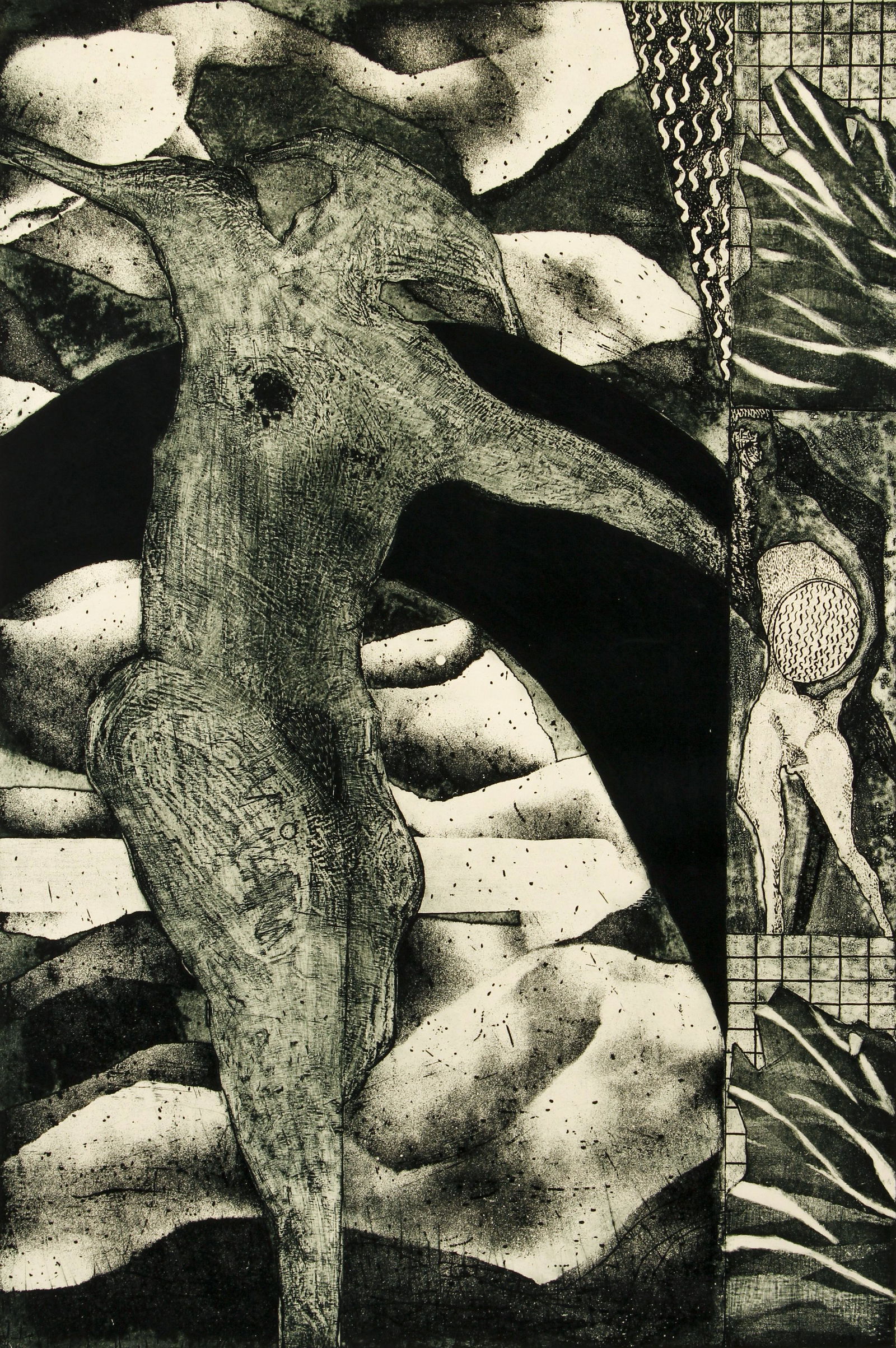 Large Modern Abstract Signed Etching Feast 1986 (1 of 6)