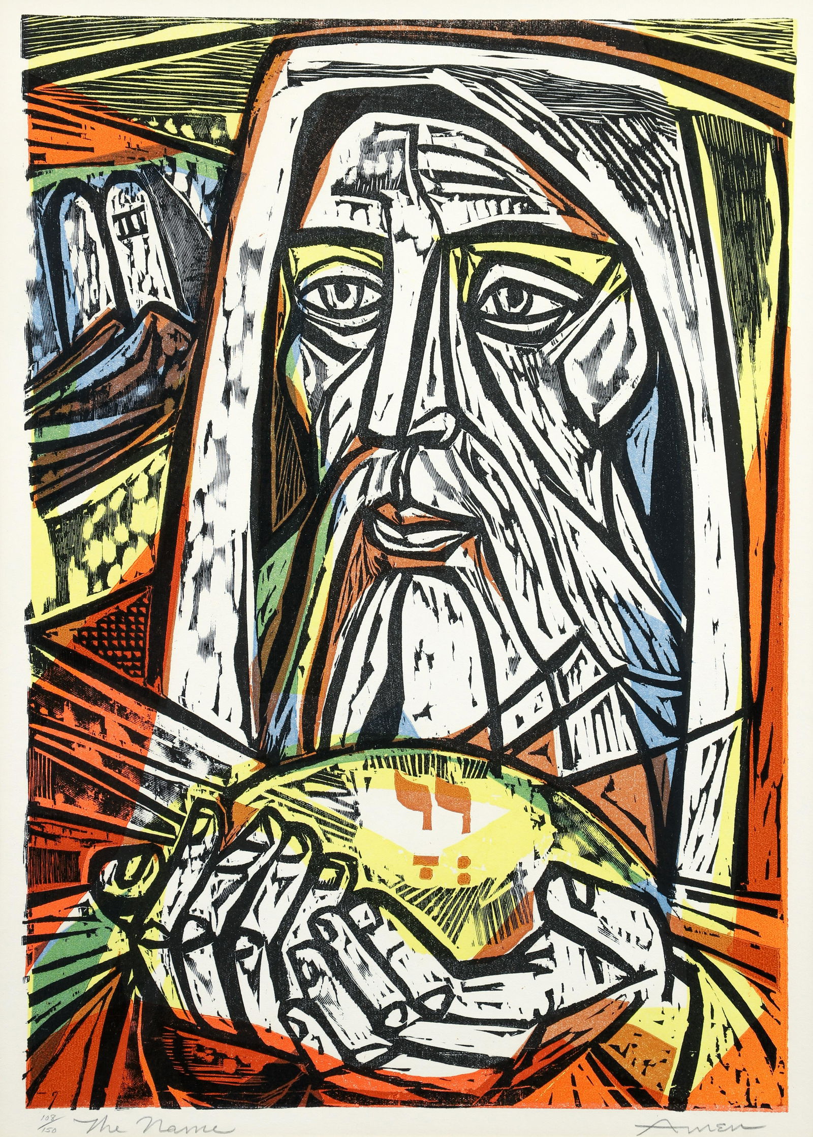 Irving Amen original color woodcut (1 of 5)