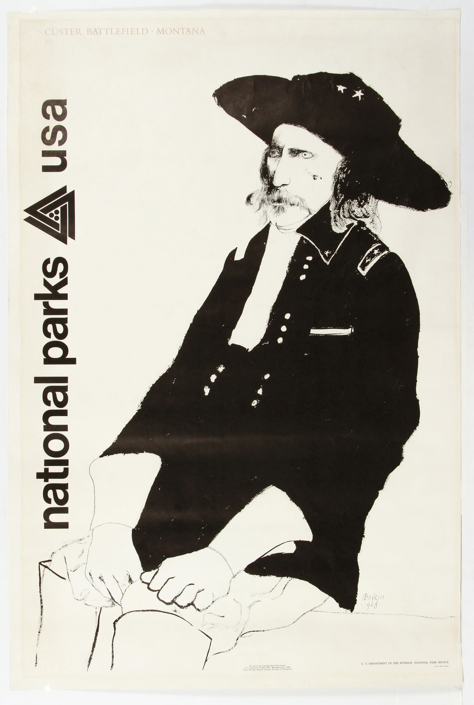Leonard Baskin National Parks Poster Custer Battlefield (1 of 3)