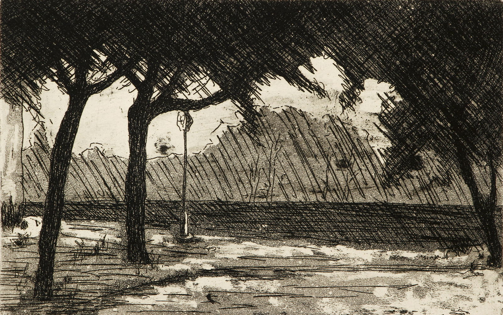 Peter Chinni signed etching Park (1 of 5)
