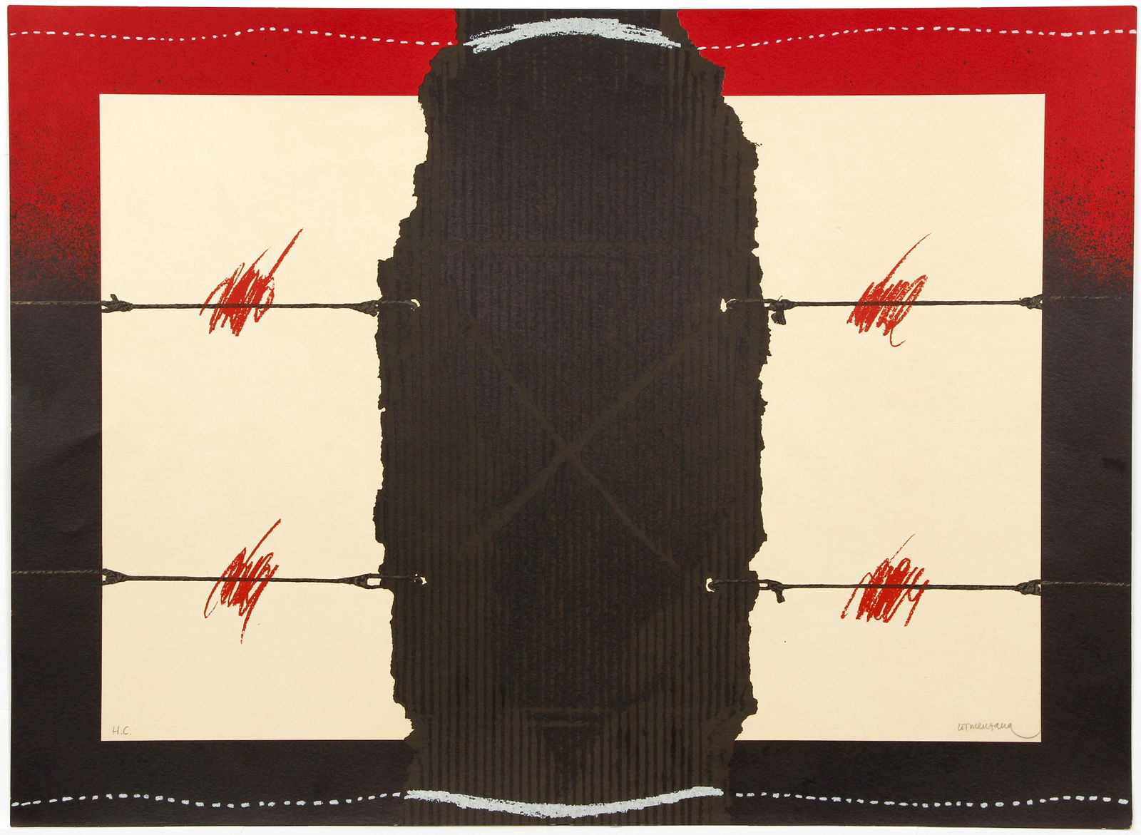 Enric Cormenzana Abstract Red and Black Lithograph (1 of 4)