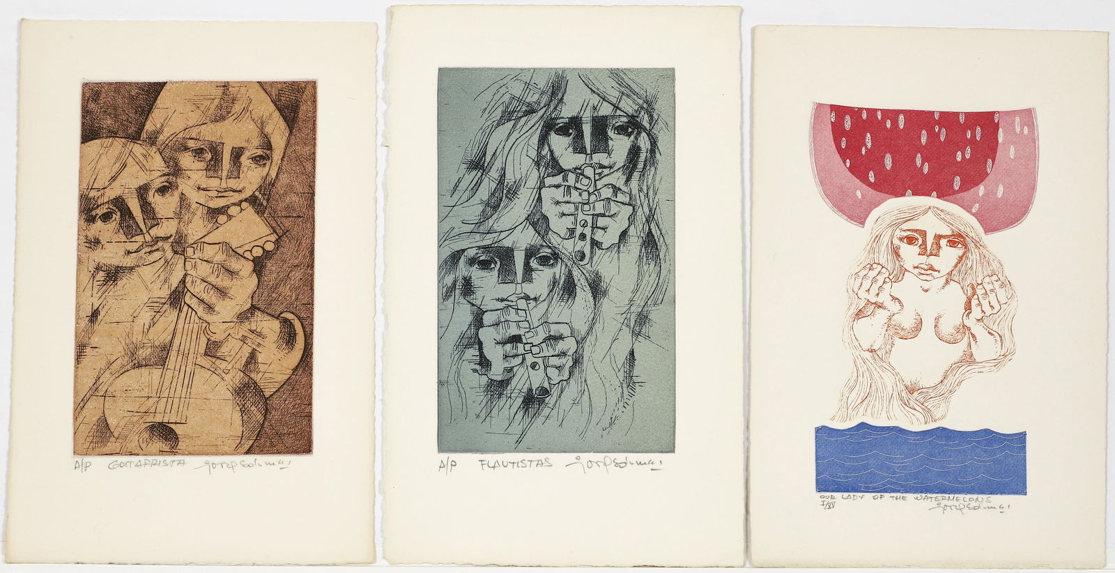 Jorge Dumas Group of 3 Signed Color Etchings (1 of 10)