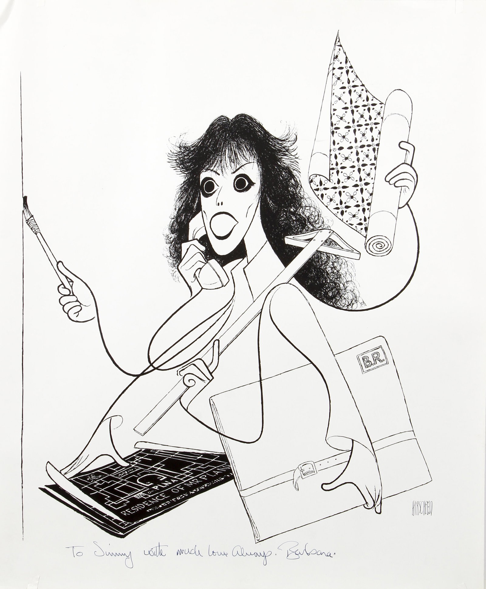 Al Hirschfeld Offset Print actress Barbara Kellerman (1 of 3)