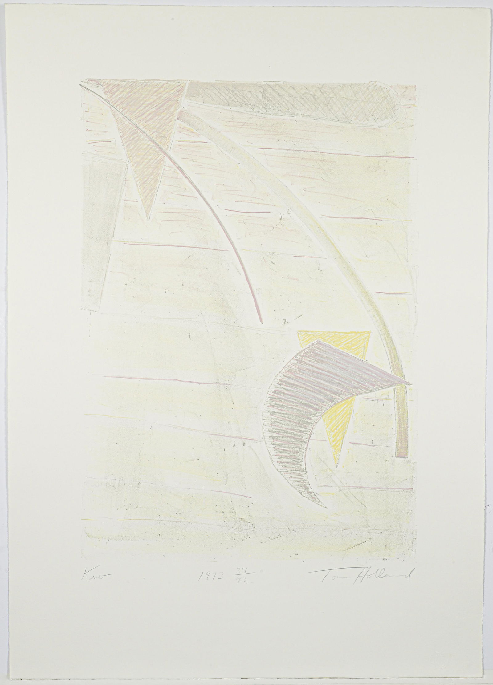 Tom Holland Kuo Signed Abstract Lithograph 1973 (1 of 4)