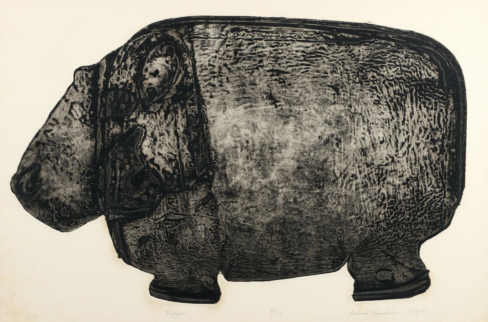 Robert Jackson Hippo etching 1973 (1 of 6)