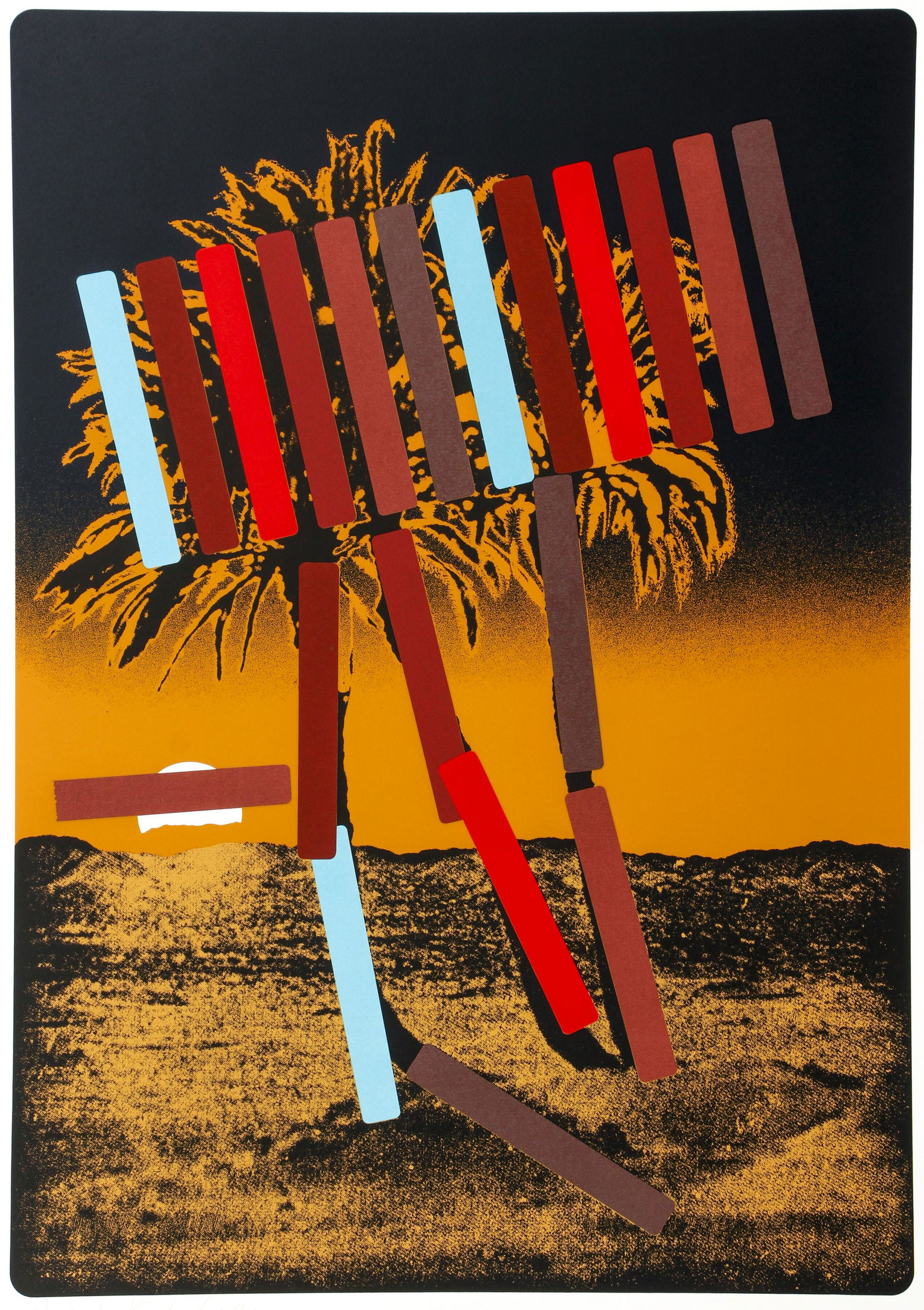 Menashe Kadishman Yellow Palm Signed Serigraph (1 of 4)