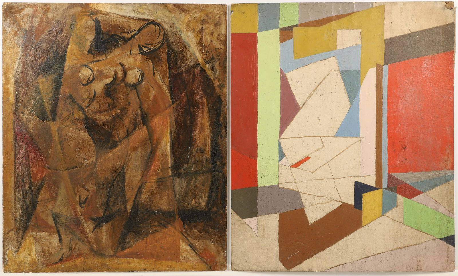 2 Mid Century cubist oriented Paintings (1 of 7)
