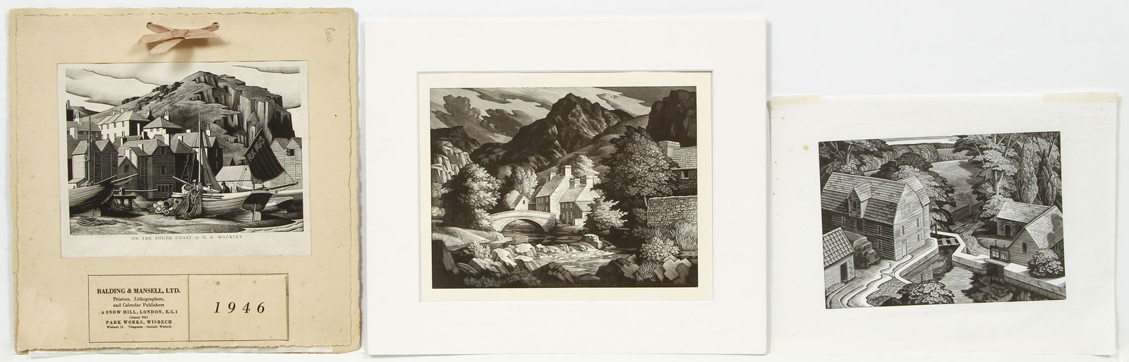 3 George Mackley wood engravings (1 of 8)