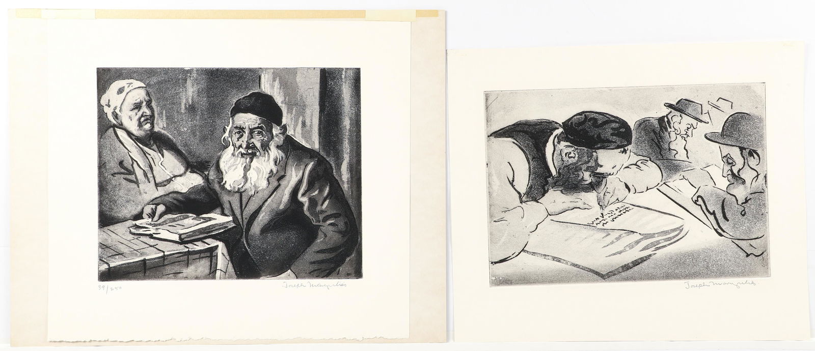 Joseph Margulies Pair of Aquatint Signed Etching (1 of 8)