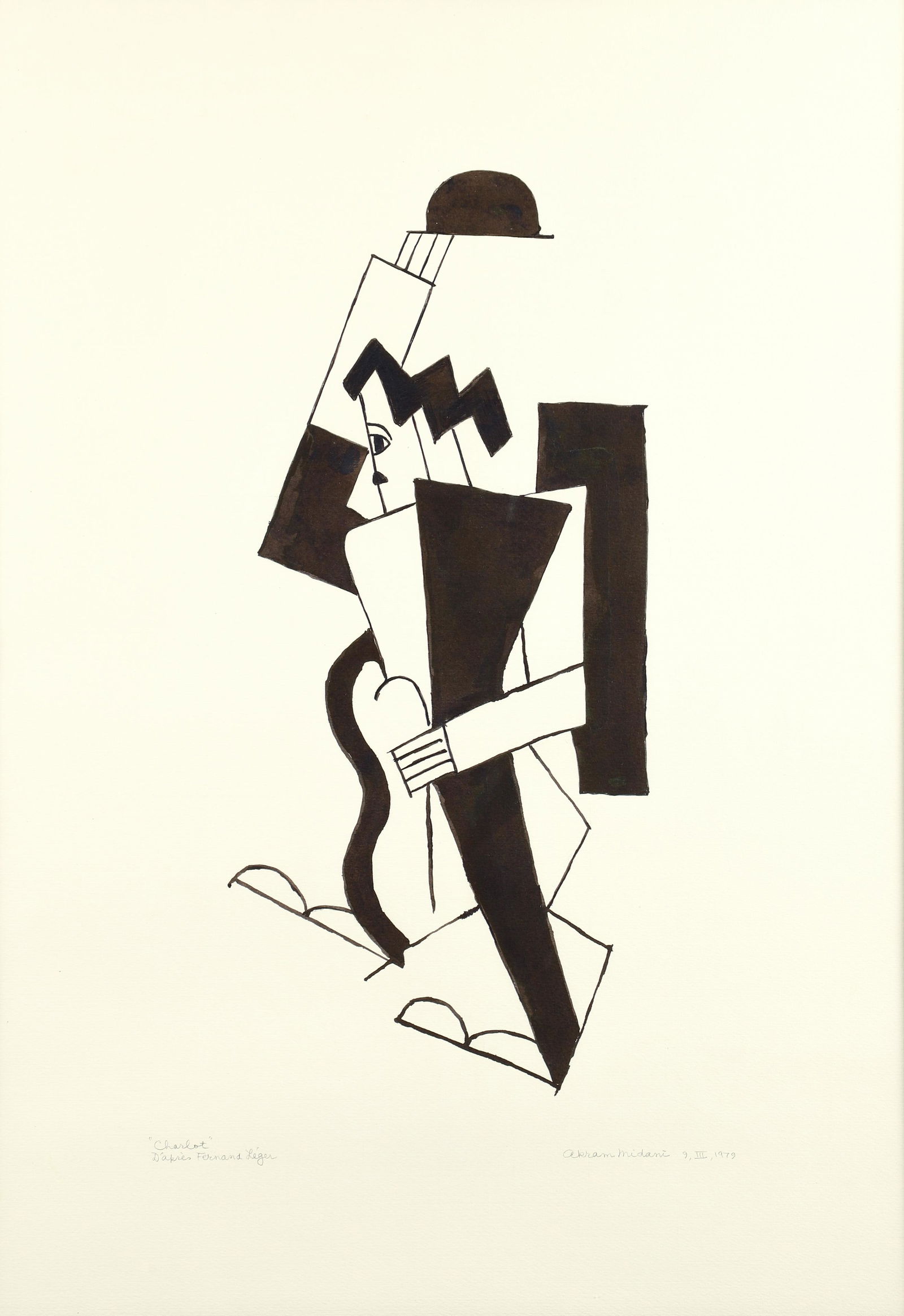 Akram Midani 1979 ink drawing Charlot (1 of 5)