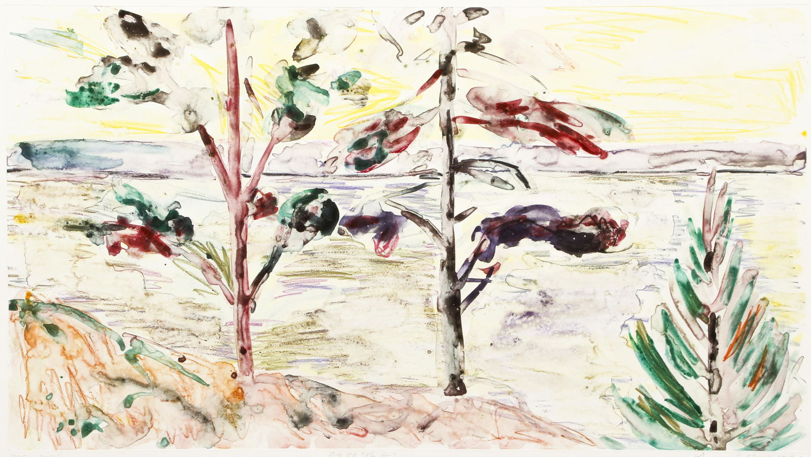 Lucy Sallick Fall 86 Number 2 1990 Monotype Print Signed (1 of 6)