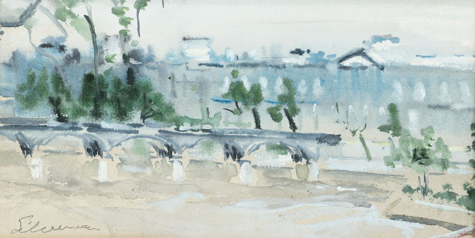 Howard Silverman gouache Paris Point Neuf Bridge (1 of 4)