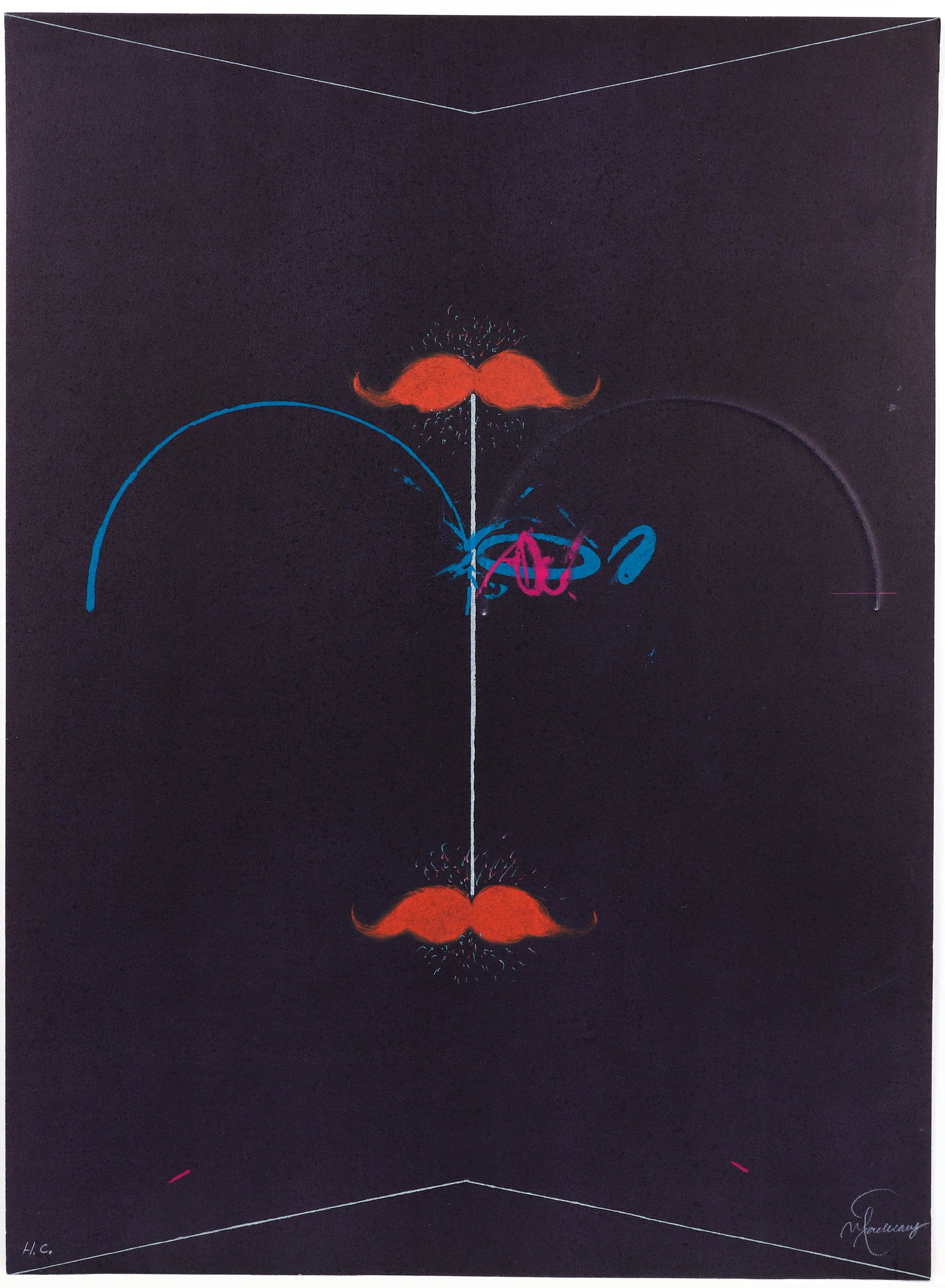 Joan Pere Viladecans signed original lithograph: Viladecans, Joan Pere (Spanish, born 1948), Untitled, lithograph printed in colors with blind embossing, 30 x 22 inches, pencil signed and inscribed H.C., unframed
