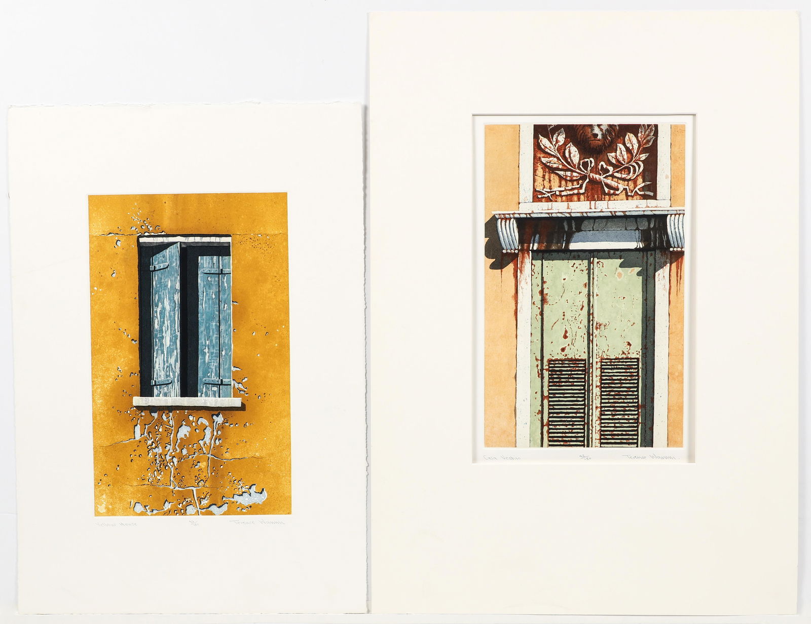 2 Terence Wann color etchings architectural details (1 of 9)