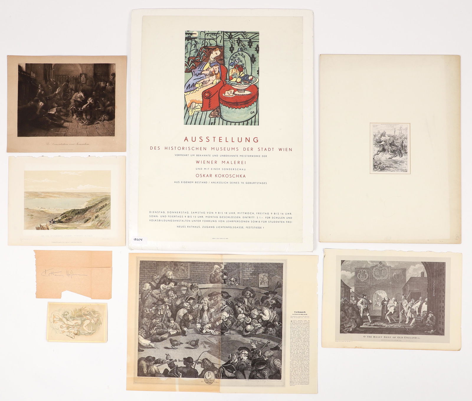 Group of 6 Artworks and Oskar Kokoschka Exhibition Poster (1 of 9)