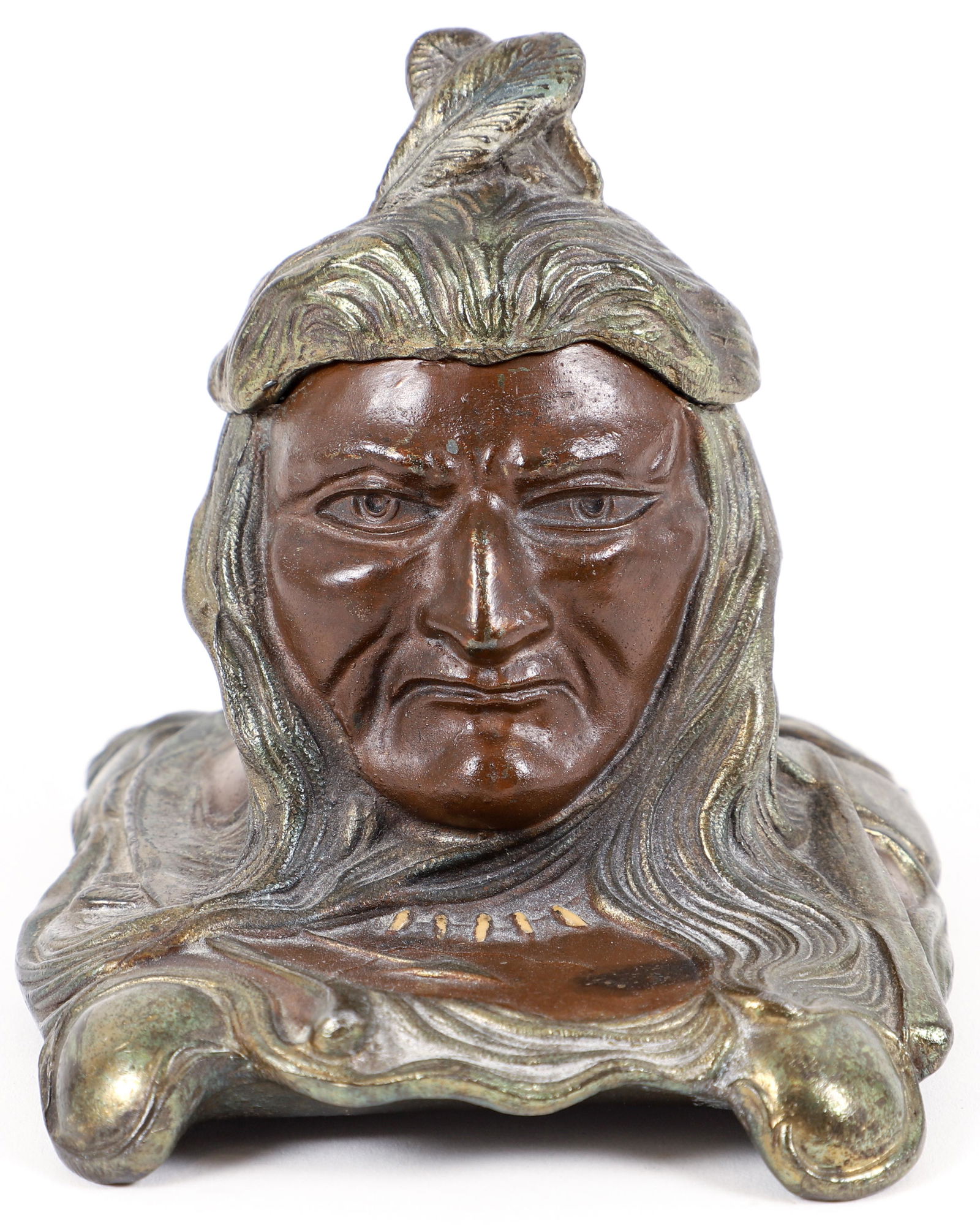 Indian Head bronze Inkwell (1 of 6)