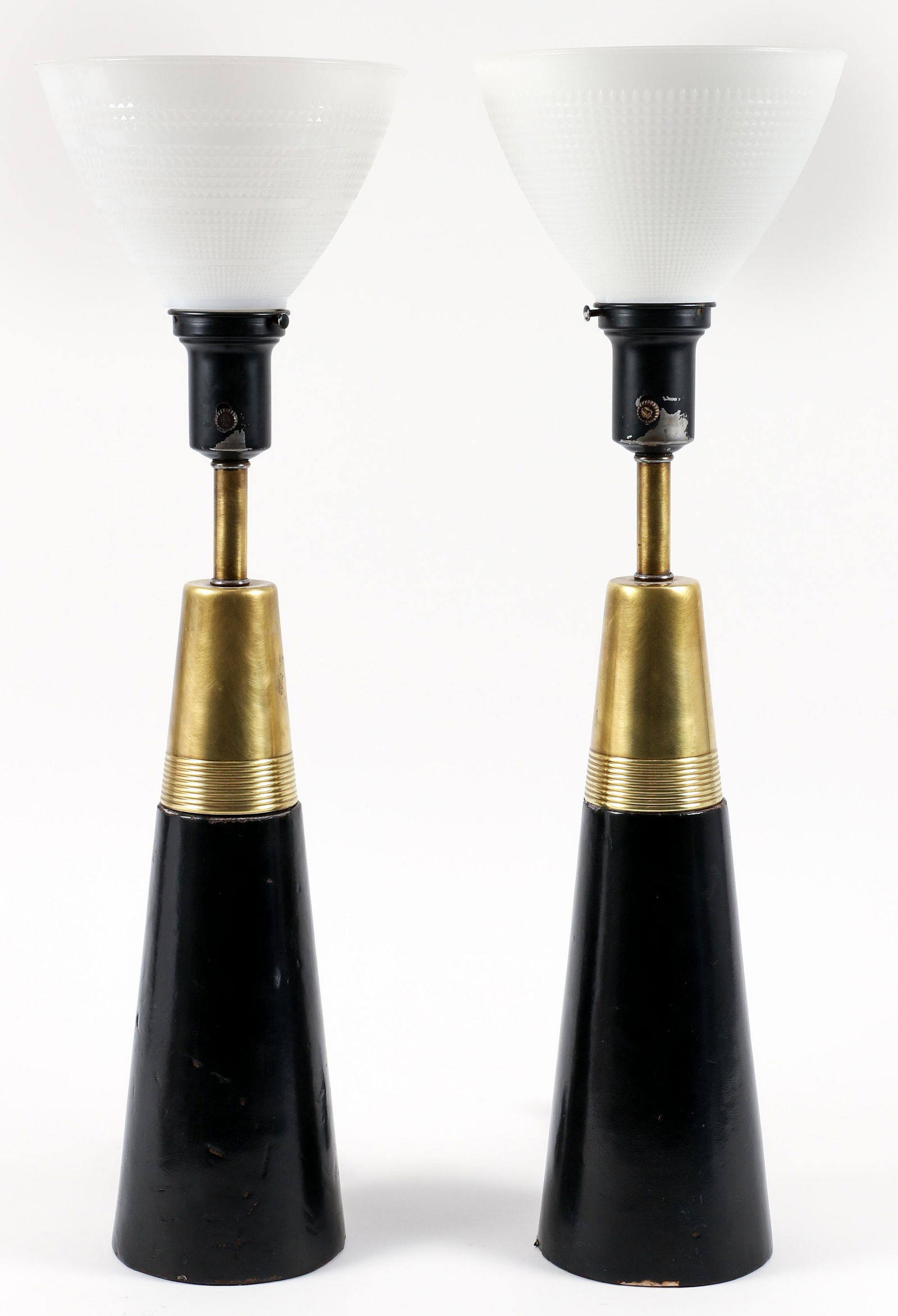 Pair of Parzinger Style Brass table Lamps (1 of 4)