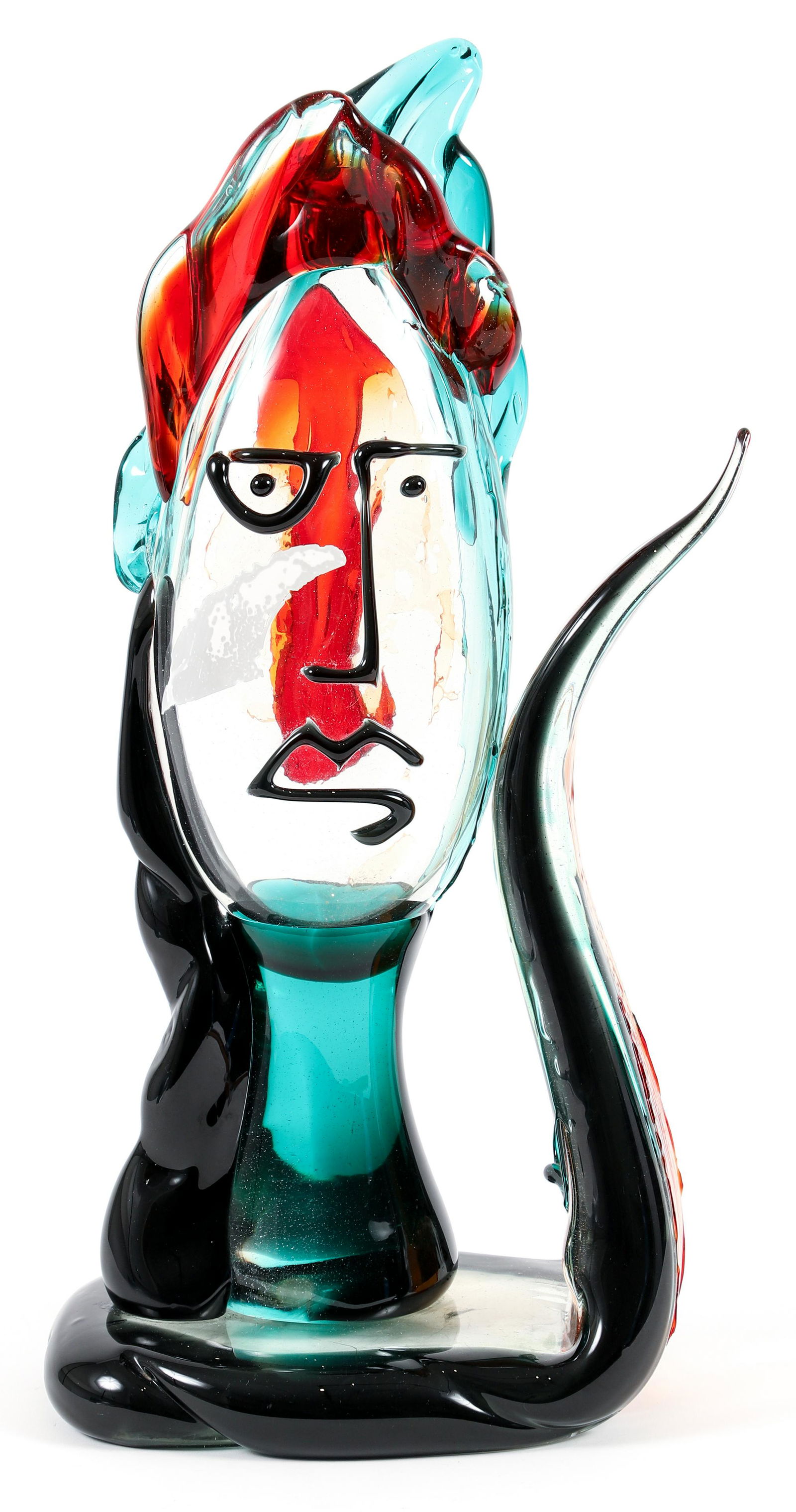 Murano style glass Portrait Head of a Woman (1 of 5)