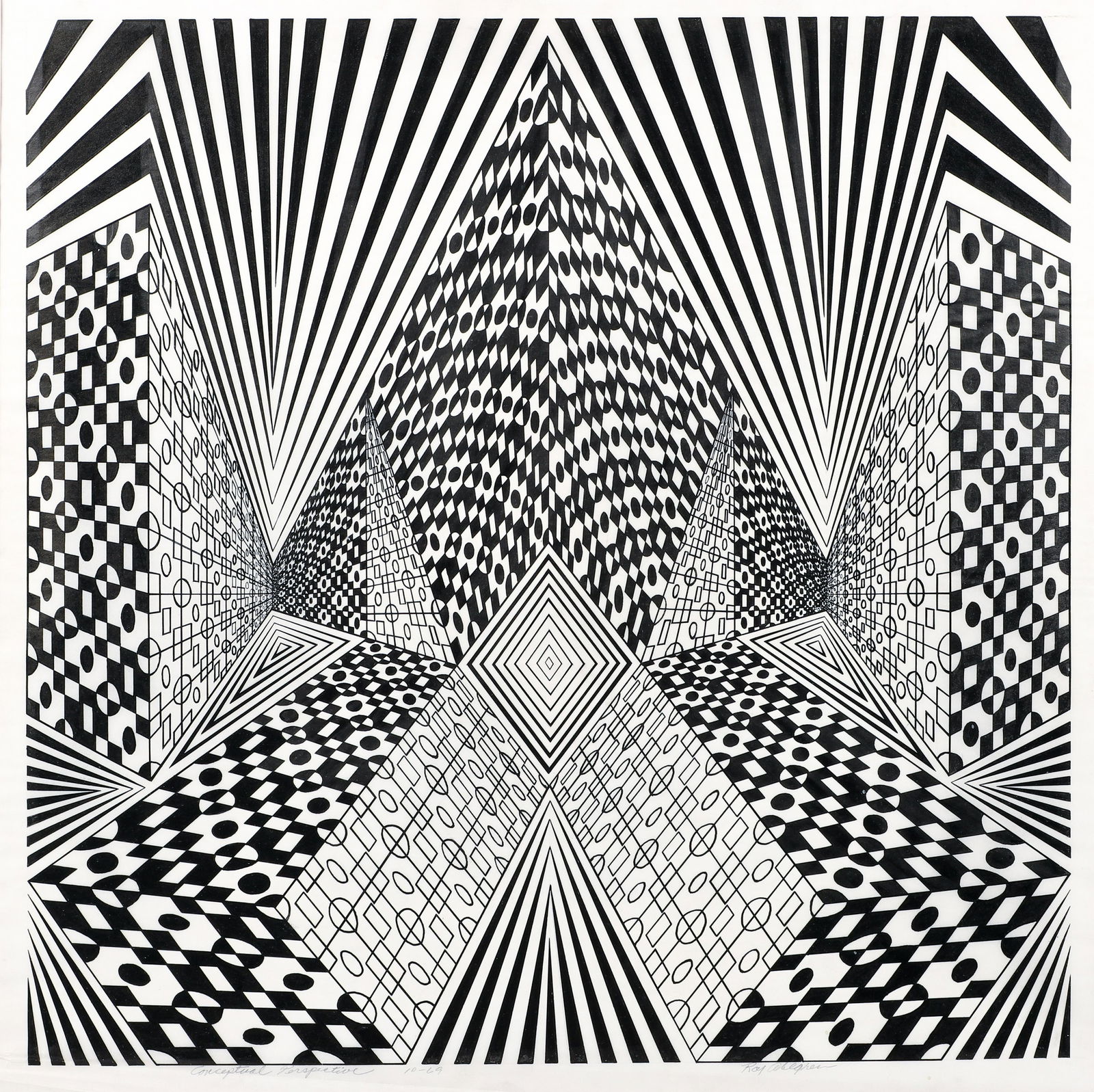 Roy Ahlgren Serigraph Conceptual Perspective 1969 (1 of 4)