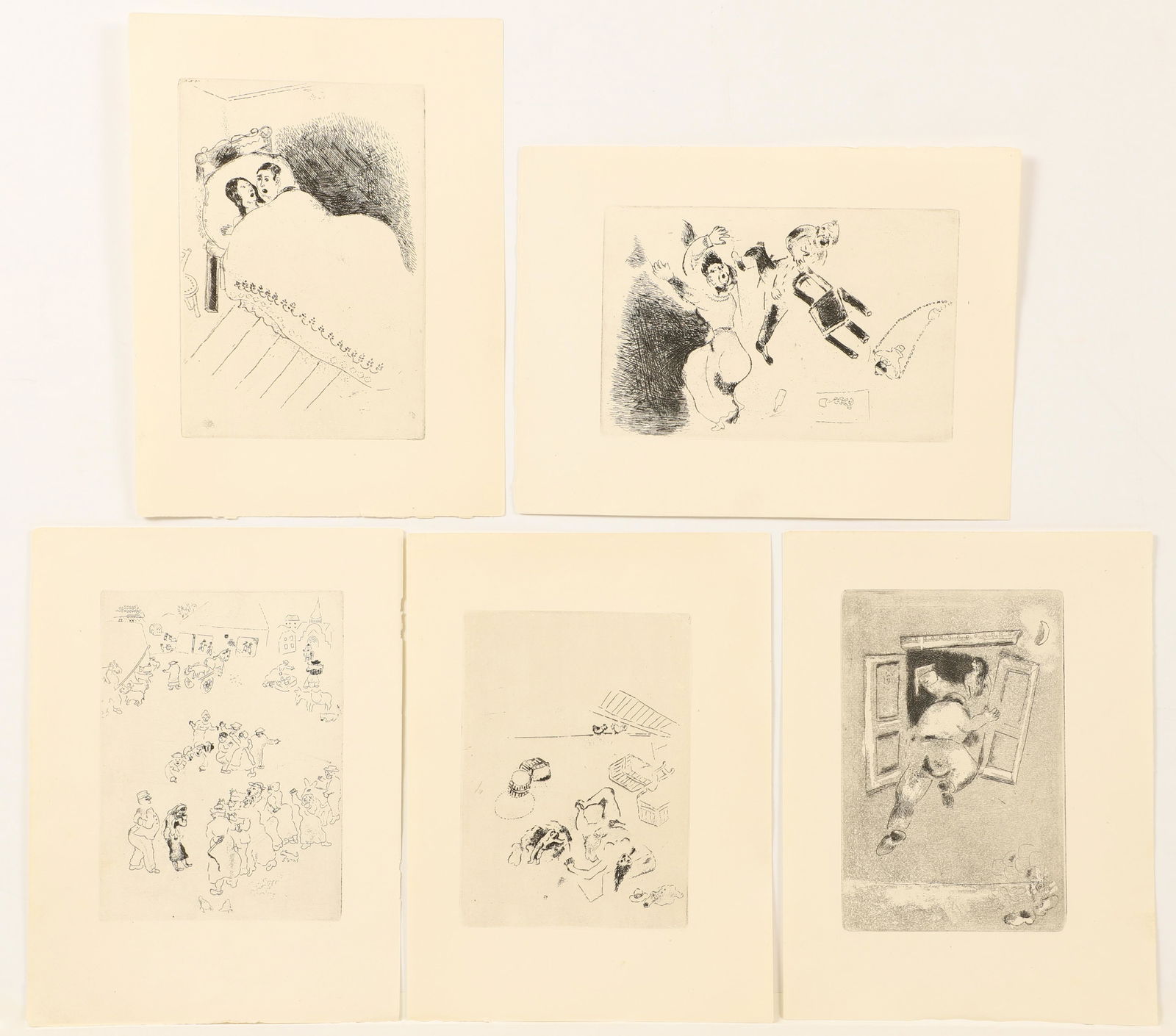 Marc Chagall 5 Etchings from Maternite Suite 1926 (1 of 6)