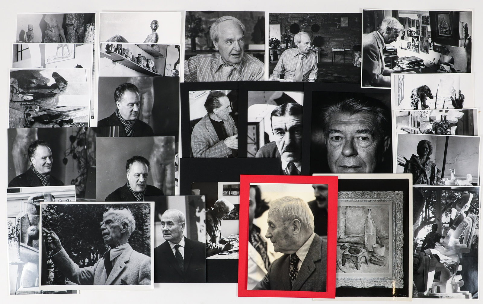 Group of 24 Artists Photos Duchamp Magritte Leger: Drayer, Walter (Swiss, 1911-2000), Harry Shunk (1924â€“2006) and Janos Kender (1938â€“2009), Untitled Portraits of Artists and Their Studios, 1940-1960s, photographs, most stamped Walter Dra