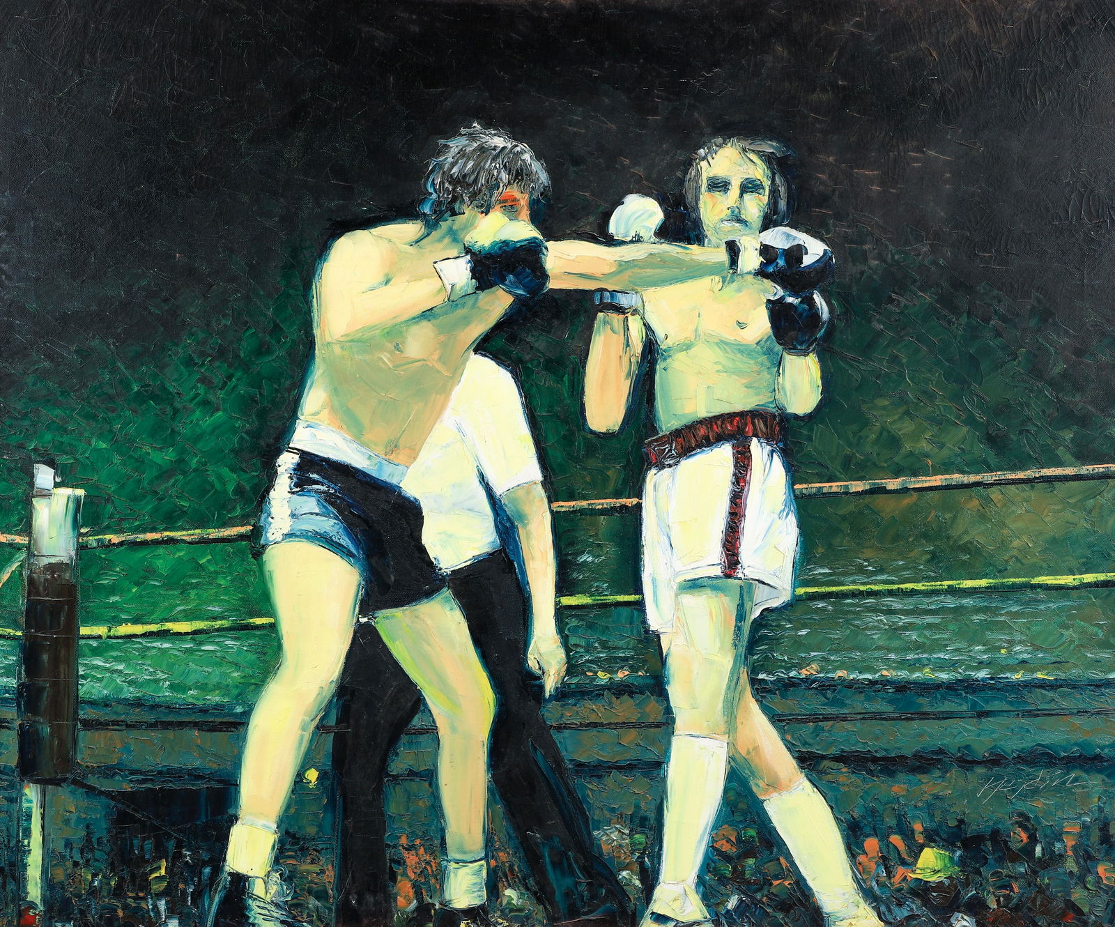 Edward Hajdin acrylic painting The Boxers (1 of 4)