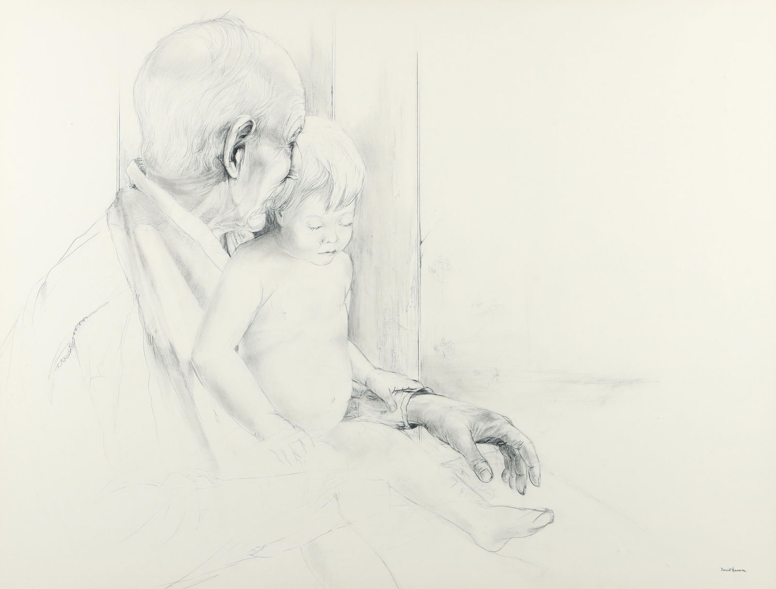 David Hanna drawing of Old Man and Child (1 of 4)