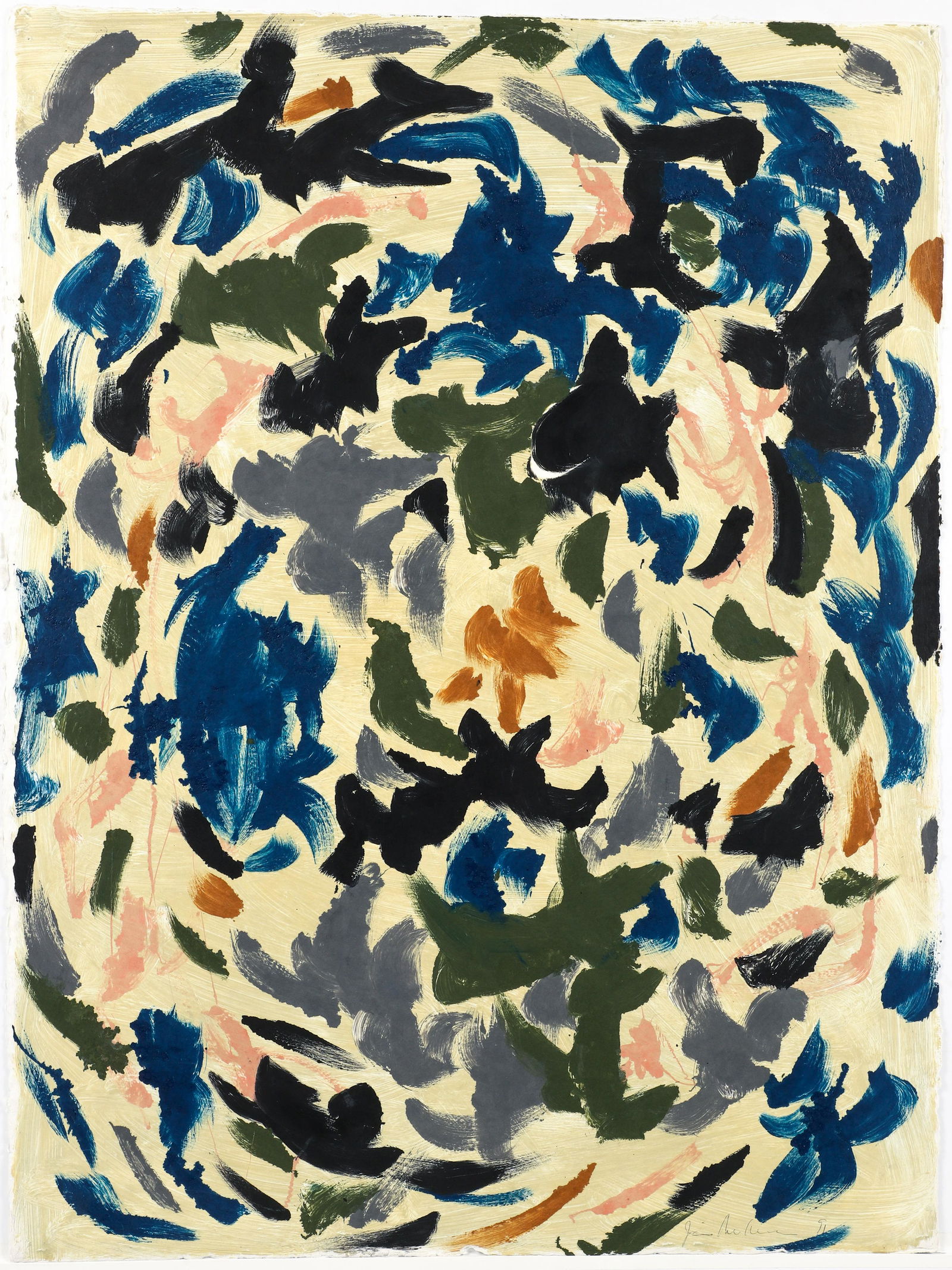 J.M. 1991 painting on paper from Garner Tullis Studio (1 of 3)