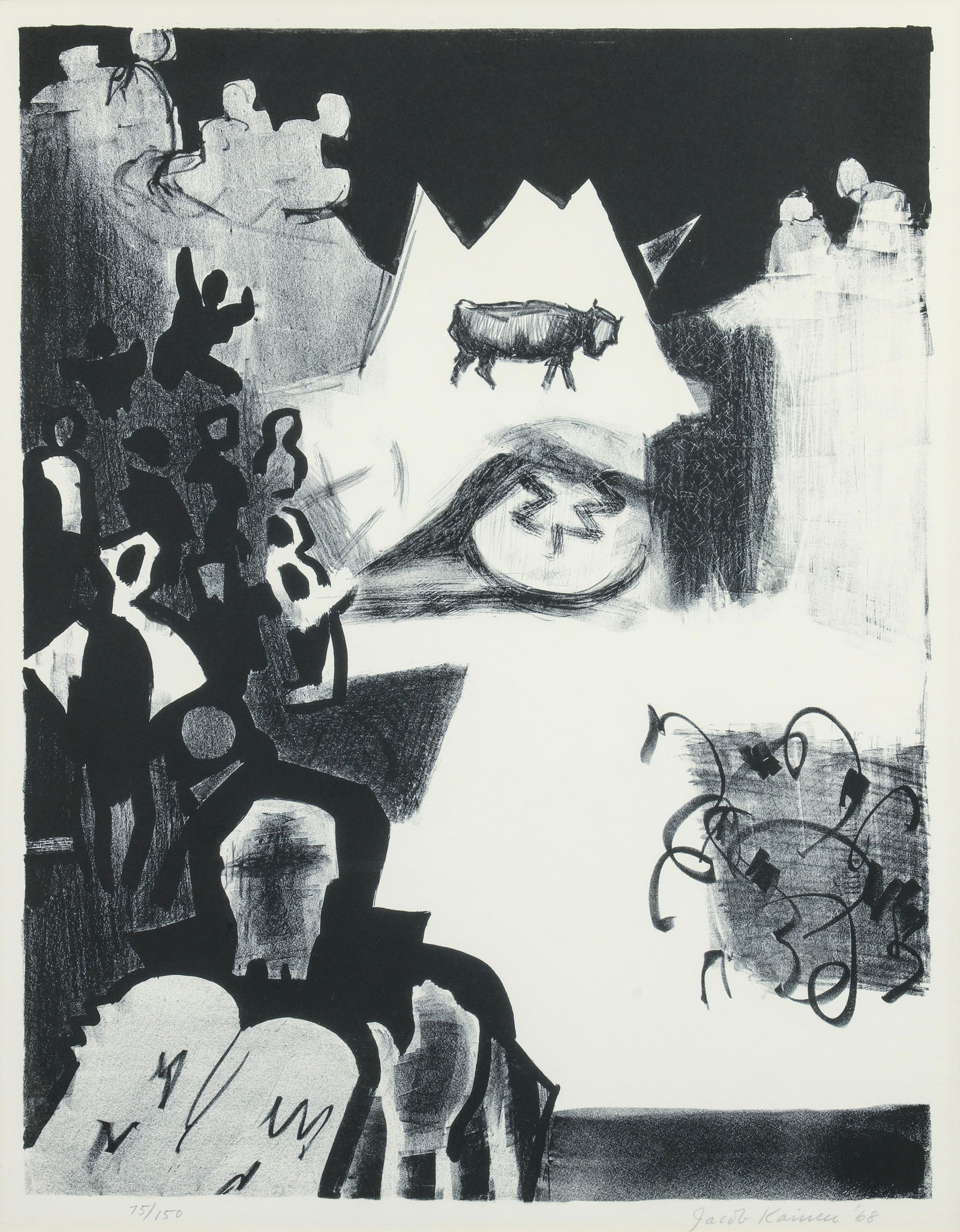 Jacob Kainen 1968 orig lithograph The Golden Calf (1 of 5)