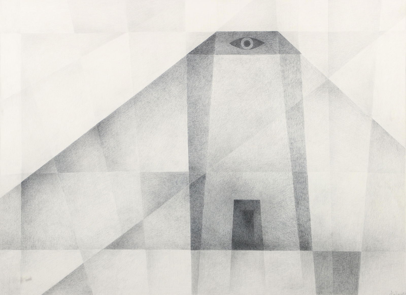 Erwin Kalla Omnipotent Eye Pencil Drawing 1993 (1 of 4)