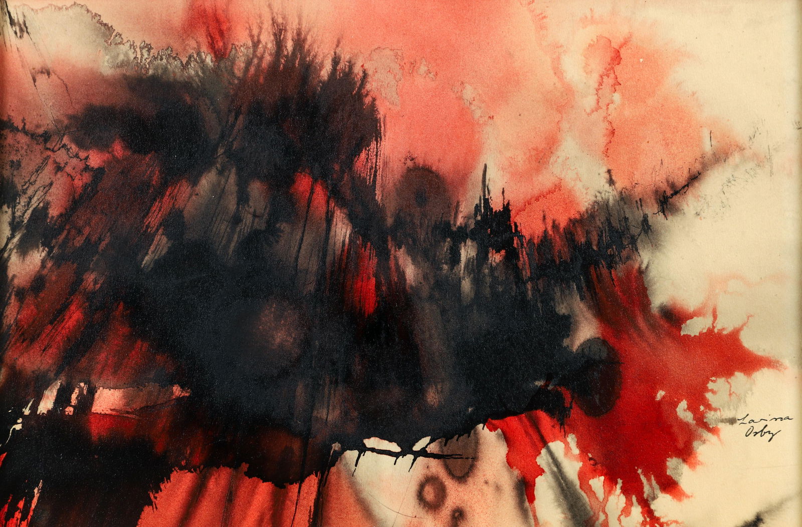 Larissa Osby 1970's Untitled Abstraction on paper (1 of 4)