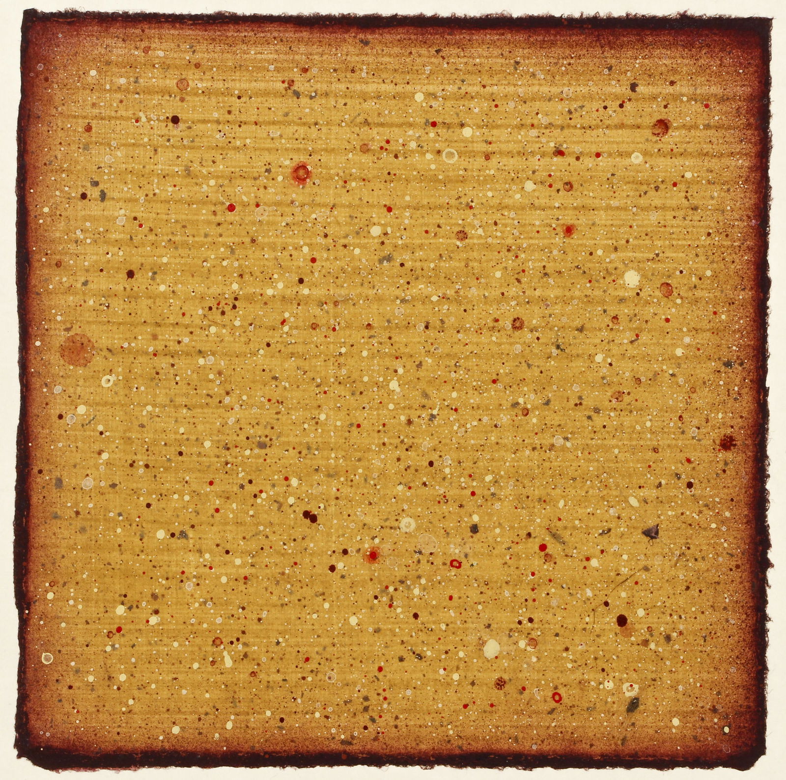 David Shapiro Untitled Mixed Media Collage: Shapiro, David (American, born 1944), Untitled, collage and mixed media mounted on rice paper, the whole sheet dry mounted to a matboard, 25.5 x 25.5 inches, unsigned, unframed.