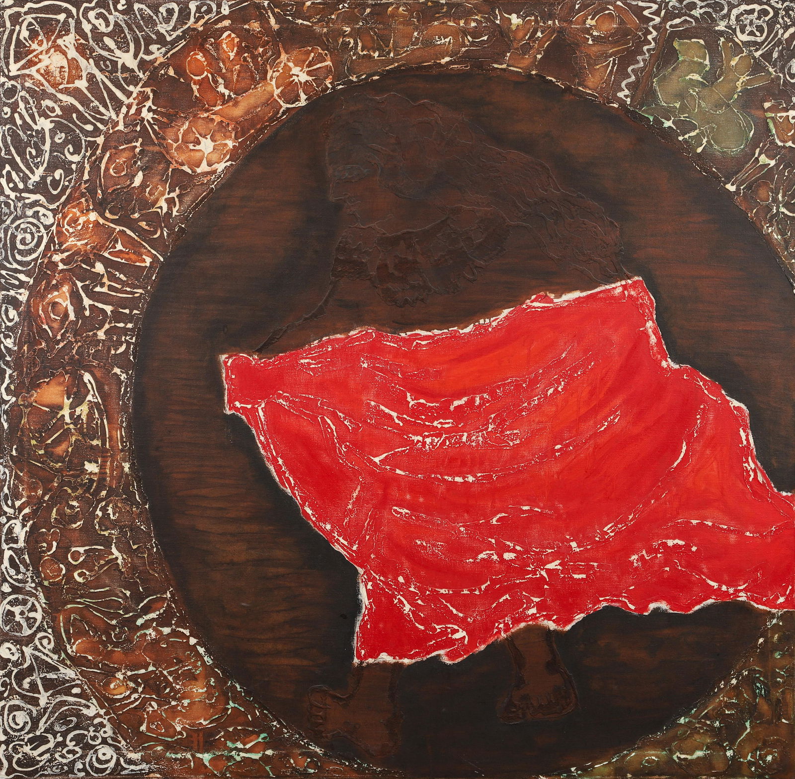 Douglas Wilson Woman with Red Blanket painting (1 of 3)