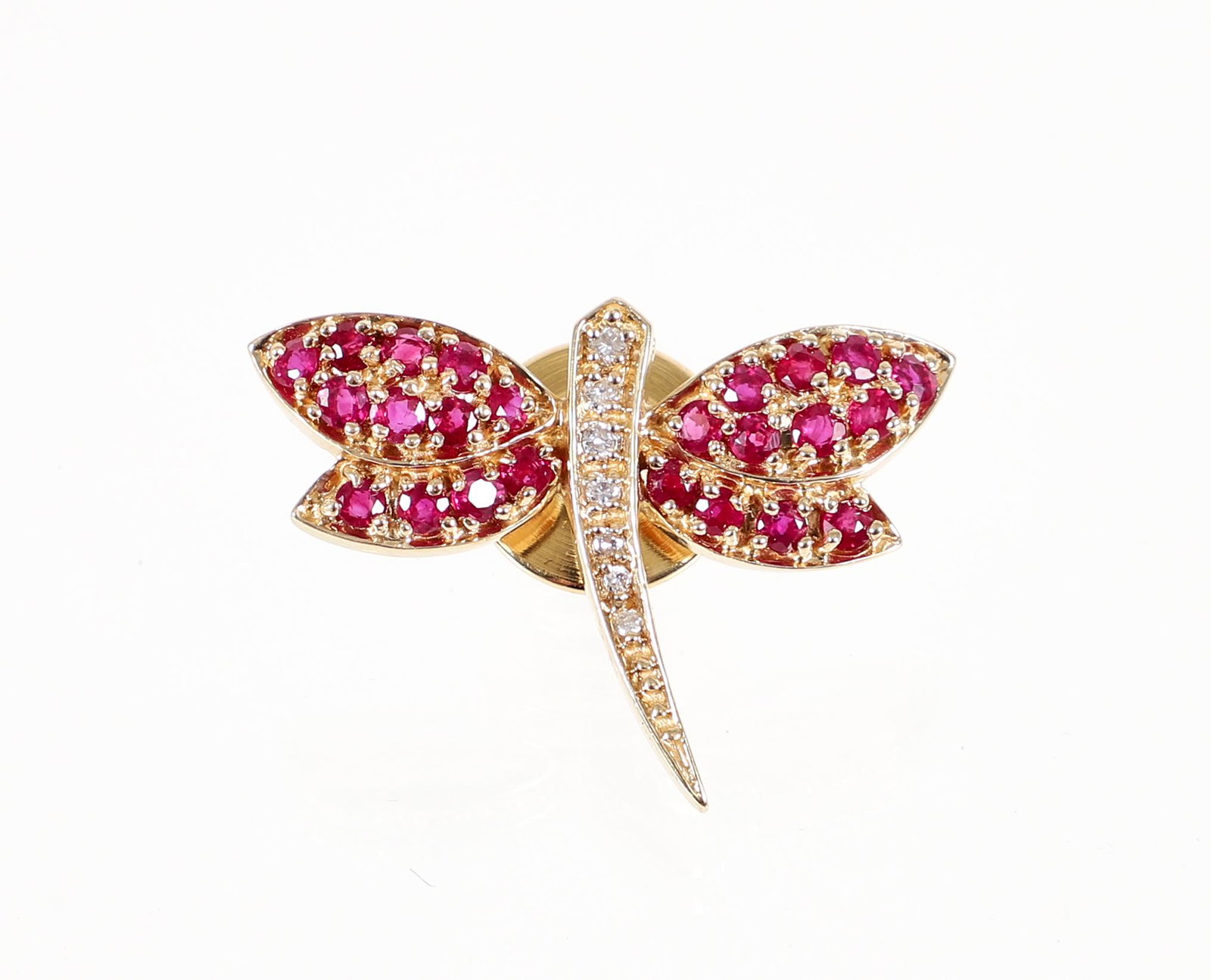 14K Ruby Dragonfly Lapel Pin (1 of 3)
