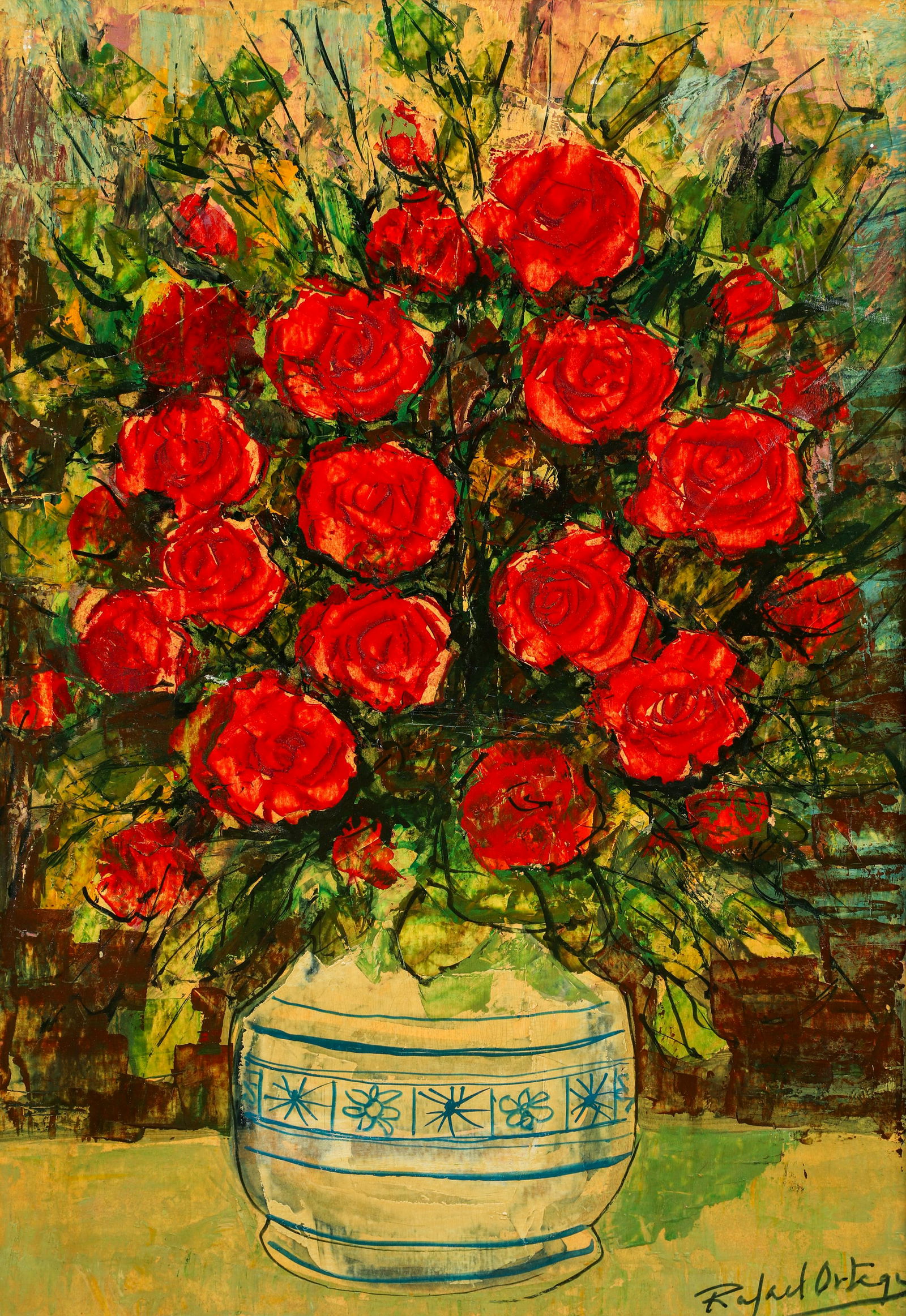 Rafael Ortega oil Still Life of Roses (1 of 5)