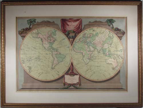 New map of the world, with Captain Cook's Tracks: Artist: Laurie & Whittle Title: A new map of the world, with Captain Cook's tracks, his discoveries and those of the other circumnavigators Date: 1800 Medium: hand colored engraving Dimensions: 465 x 