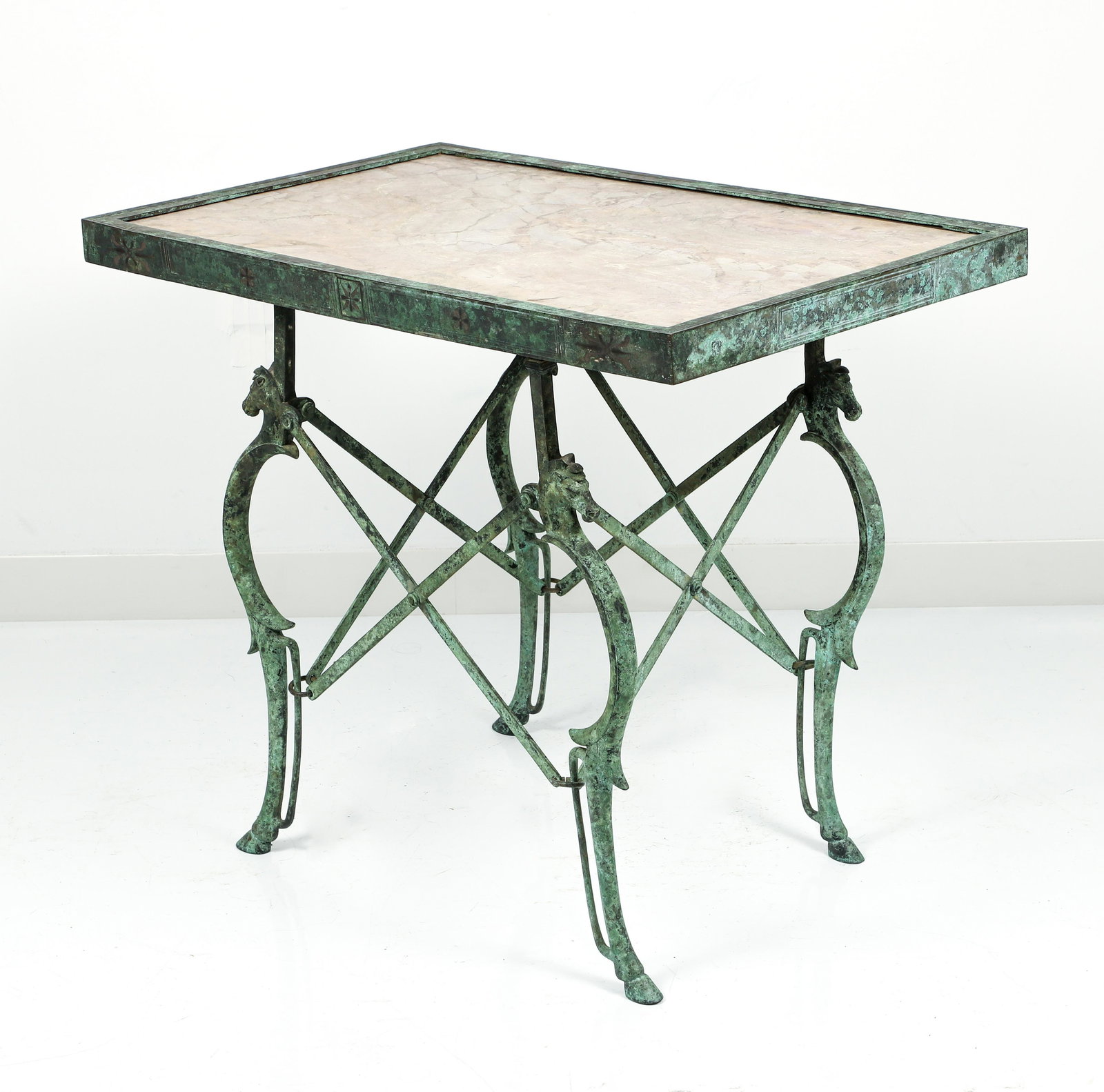 Bronze and Marble Coffee Table after Etruscan Antiquity (1 of 8)