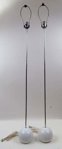Pair of Vintage Mid-century George Kovacs floor lam: Artist: Kovacs, George Title: Pair of Floor Lamps Medium: patinated metal, chrome Dimensions: 53.75 inches tall