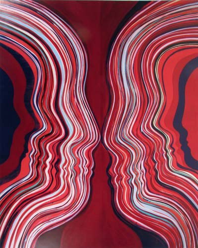 Jules DeBalincourt limited edition print: Artist: DeBalincourt, Jules Title: 2 Faces Medium: color inkjet print Dimensions: 28 3/4 x 23 inches Signature: apparently unsigned, editioned /50 on reverse