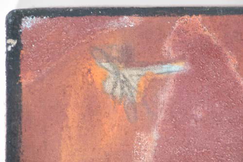 Alberto Rey painting and collage "Over Pa.": Artist: Rey, Alberto (Cuban, born 1960) Title: Over Pennsylvania Date: circa 1996 Medium: oil, saw dust, oil stick, collage, and mixed media Dimensions: 66 x 48 x 14 inches Description: auto b