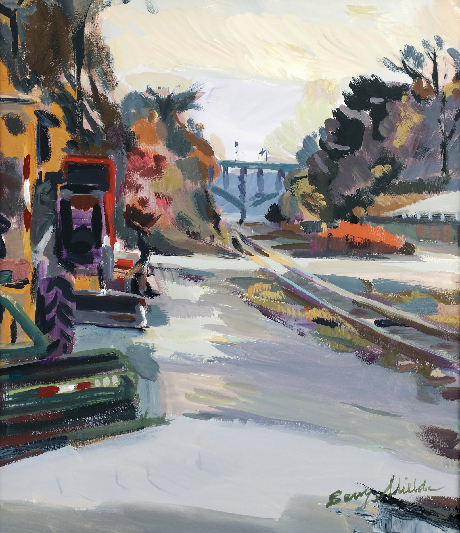 Barry Shields gouache Railroad Construction (1 of 4)