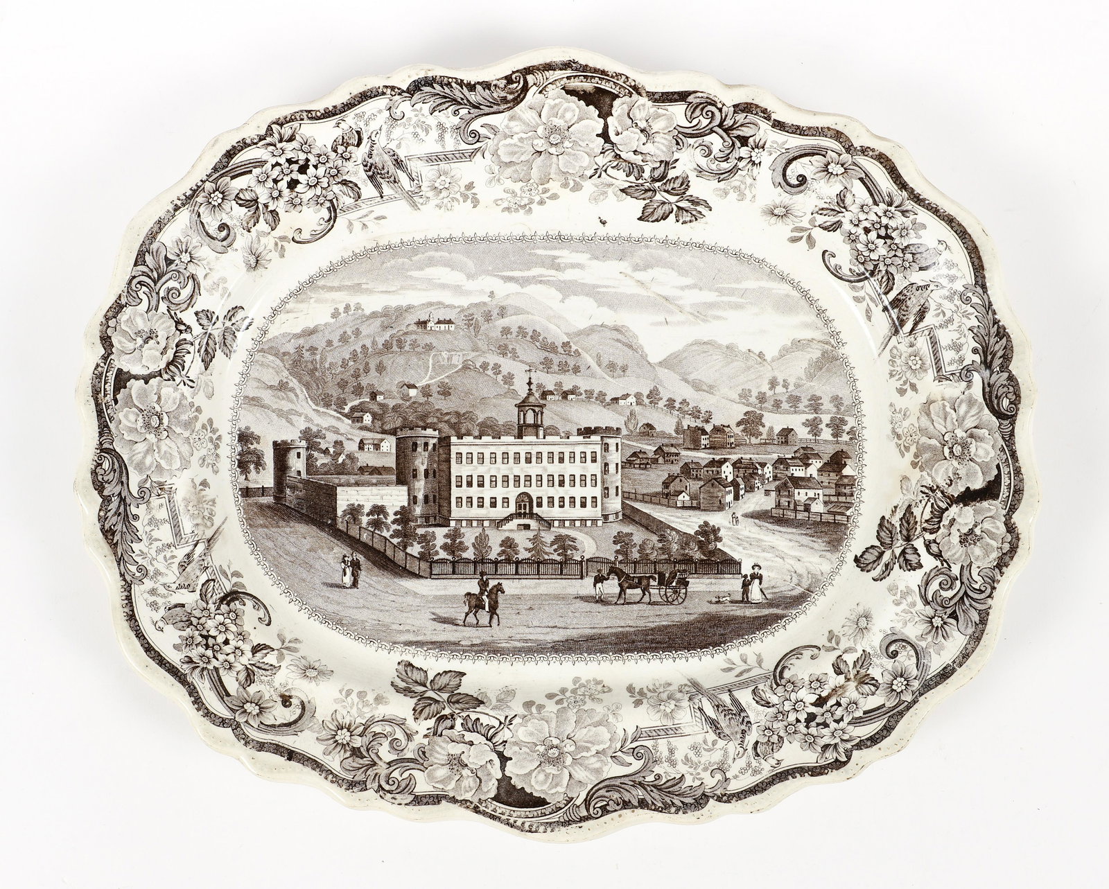 Staffordshire Transferware Platter Pittsburgh Prison (1 of 7)