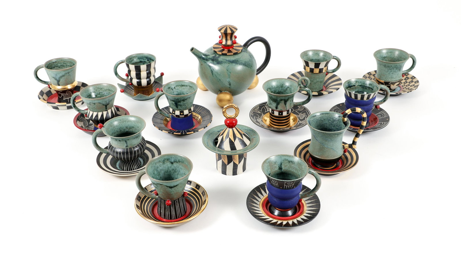 Modern highly glazed Tea Set (1 of 20)