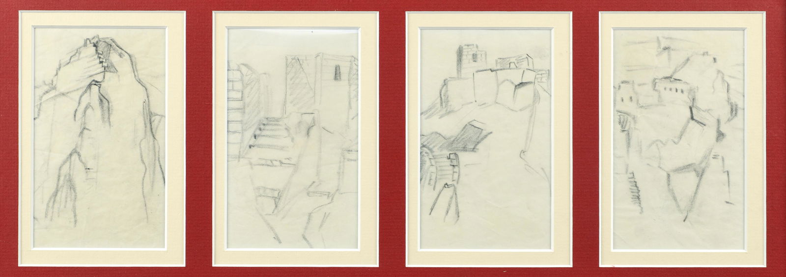 Louis Lozowick 4 drawings Hilltop Village (1 of 6)