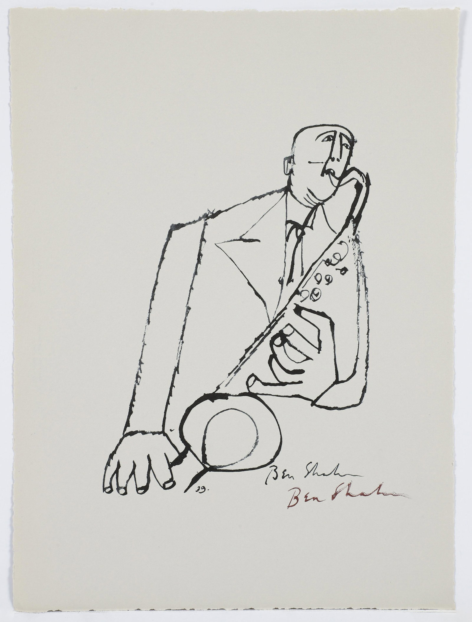 Ben Shahn Saxophone Player Signed Print 1/50 (1 of 4)