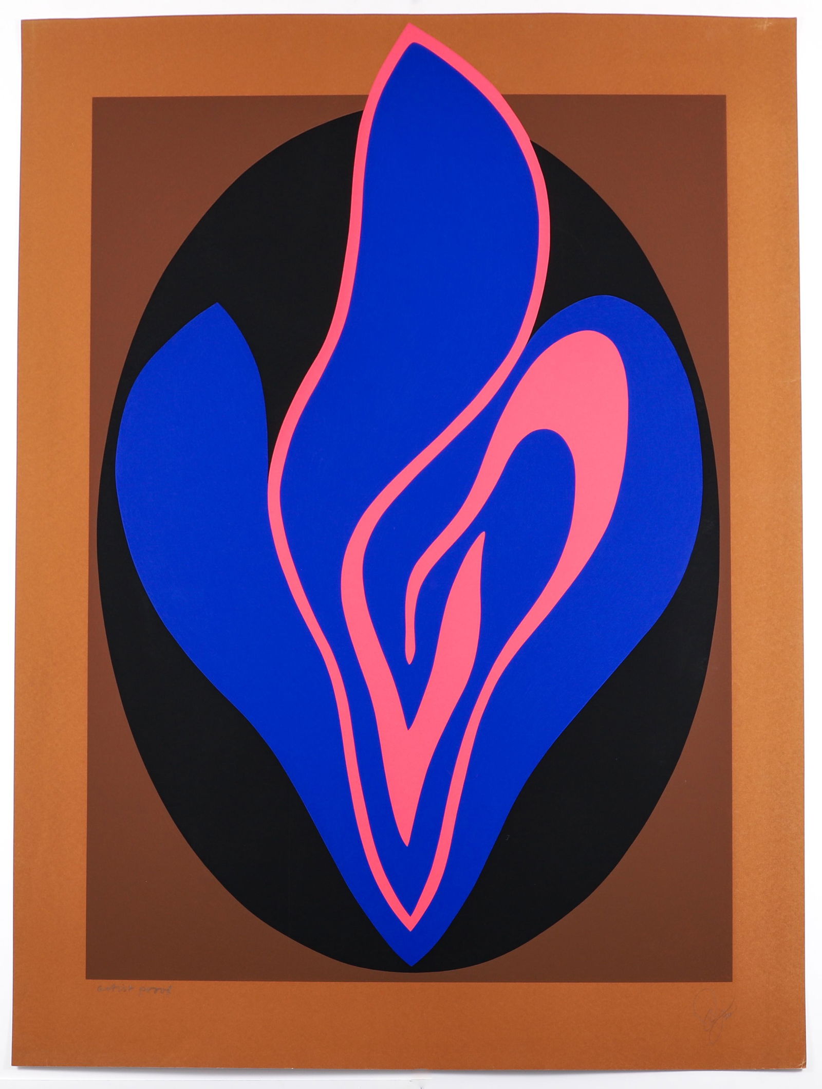 Jack Youngerman 1978 Untitled Pink Blue and Black Serigraph (1 of 4)